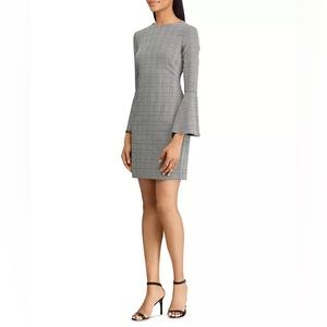 Ralph Lauren Glen Plaid Bell-Sleeve Dress